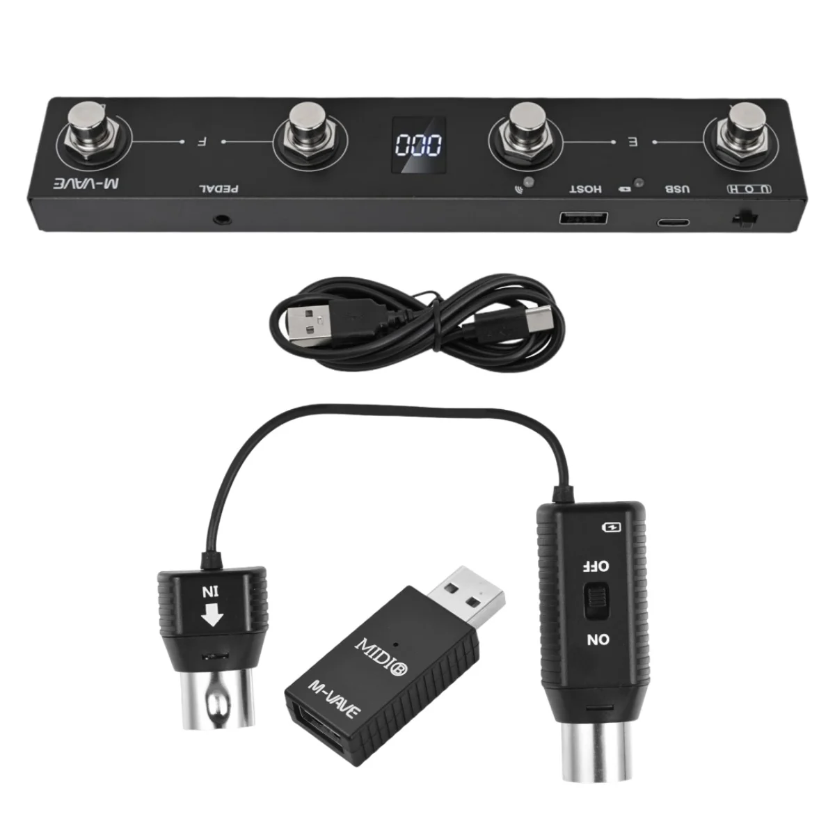 M-VAVE Chocolate Plus Wireless MIDI Controller w/4 Buttons MIDI Controller Pedal APP Control with Wireless Transmission System