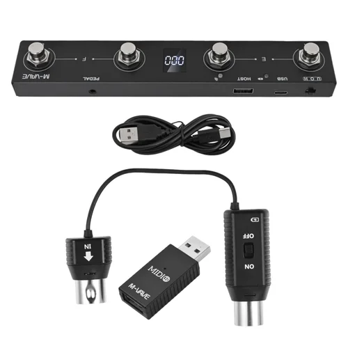 M-VAVE Chocolate Plus Controlador MIDI inalámbrico con 4 botones Controlador MIDI Pedal Control de aplicación con sistema de transmisión inalámbrico