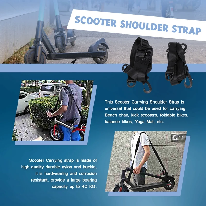 Correa de hombro ajustable para Scooter, correa de transporte para silla de playa, Scooter Eléctrico, bicicletas para niños, coche de equilibrio