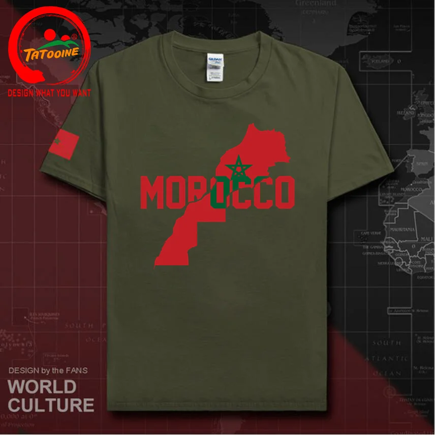 High Quality Travel Big Tall Plus Size 4XL 5XL 6XL Morocco Flag Map T-shirt The Western Kingdom of Morocco Moroccan MAR Clothing