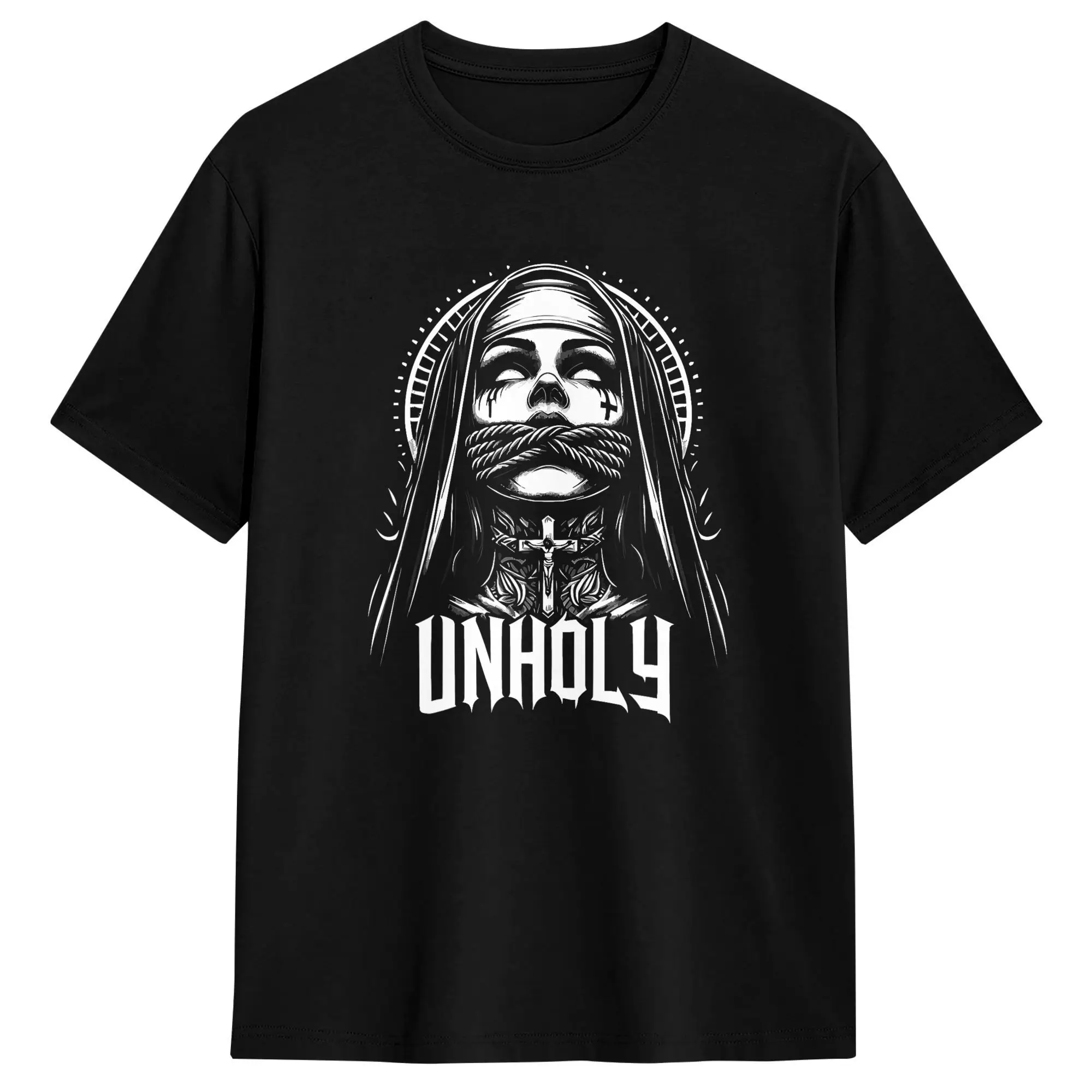 Blackcraft Choked Up Unholy Nun Satan Baphomet Halloween T-Shirt Summer  Fashion T Shirts Cotton Comfortable Plus Size 5XL Tees