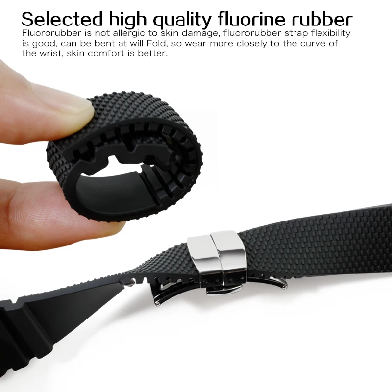 Compatibile con cassa in acciaio inossidabile GM-B2100 e cinturino in caucciù fluorurato per la modifica degli accessori dell'orologio.