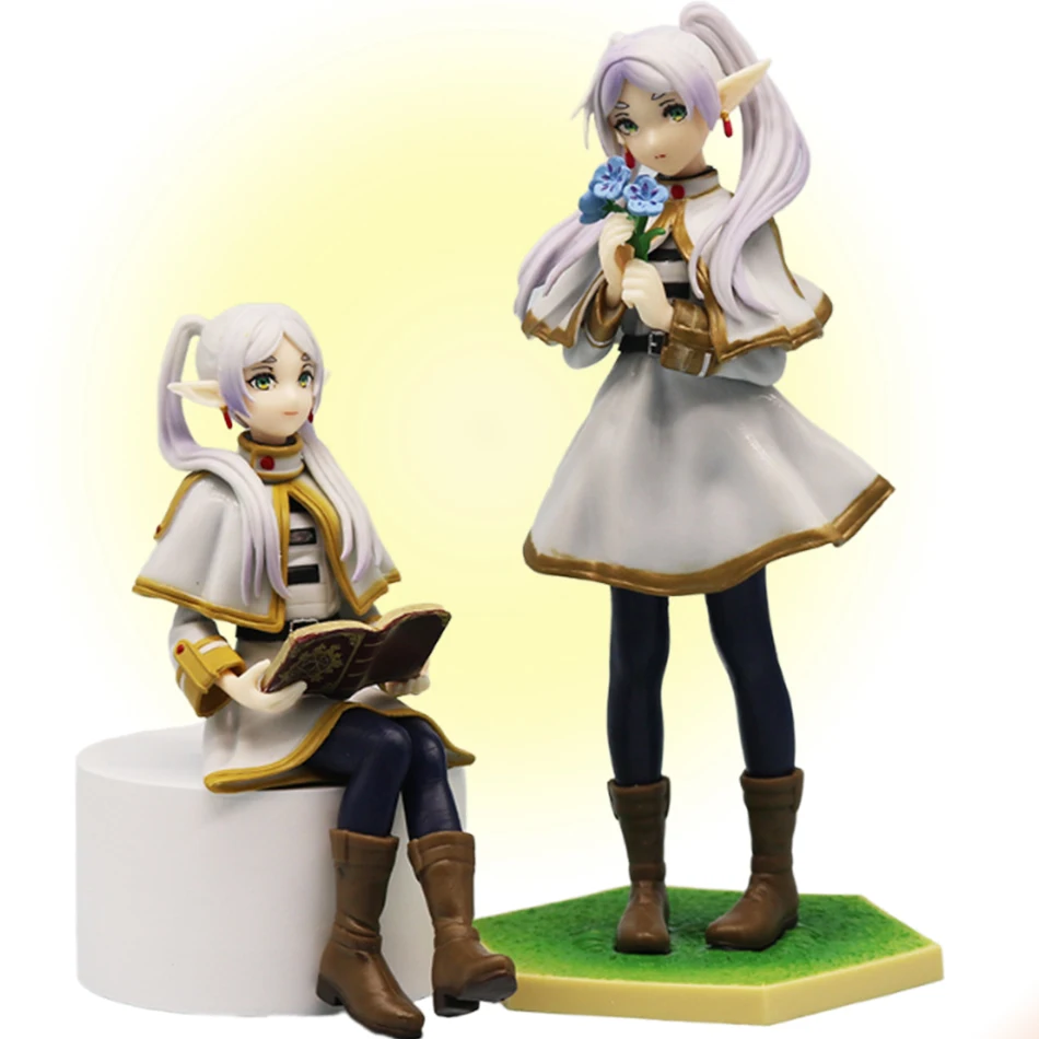 Elf Lillian Anime Handgefertigte sitzende Figur in Stehpose, Lillian Elf Magier, handgefertigtes PVC-Modell, dekoratives Ornament, Geburtstagsgeschenk