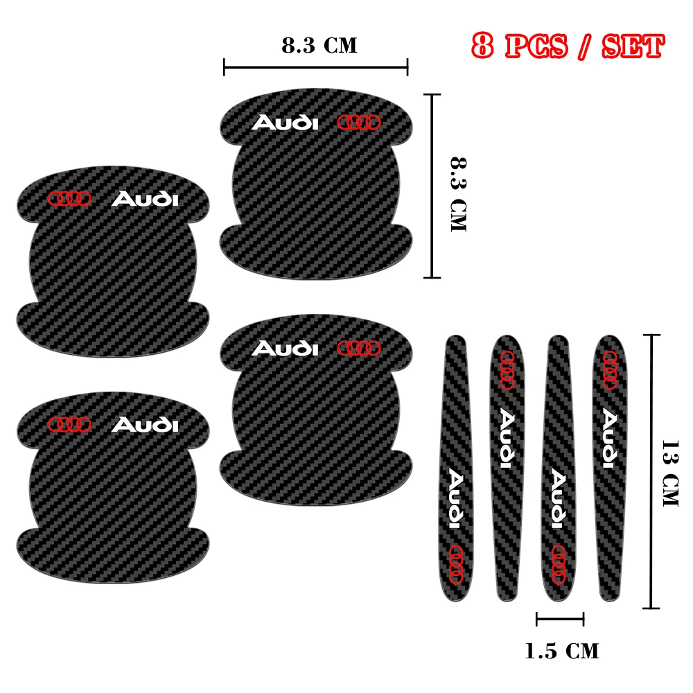 Auto Silikon Türgriff Schutz Film Schutz Auto Zubehör Geeignet Für Audi A3 A4 B5 B6 A3 8P 8V 8L A5 A6 C6 C5 A1 A7