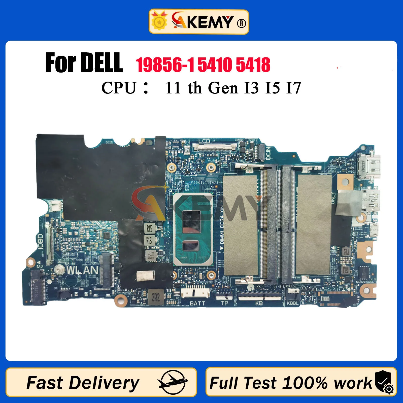 

CN-0DV5HJ DV5HJJ CN-0XPW9D 0XPW9D для Dell Inspiron 14 5410 5418, материнская плата для ноутбука с i5 i7 DDR4 19856-1, 100% протестировано, в порядке