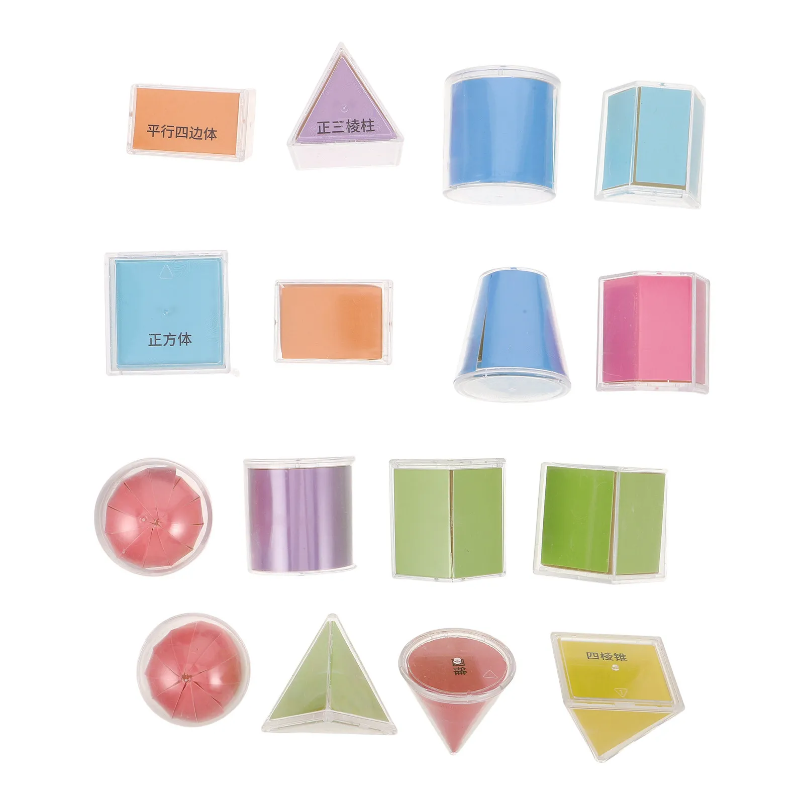 16Pcs Mathematics Teaching Aids Geometric Solid Folding 3D Shapes for Kids Classroom Learning Educational Stem Geometry Set