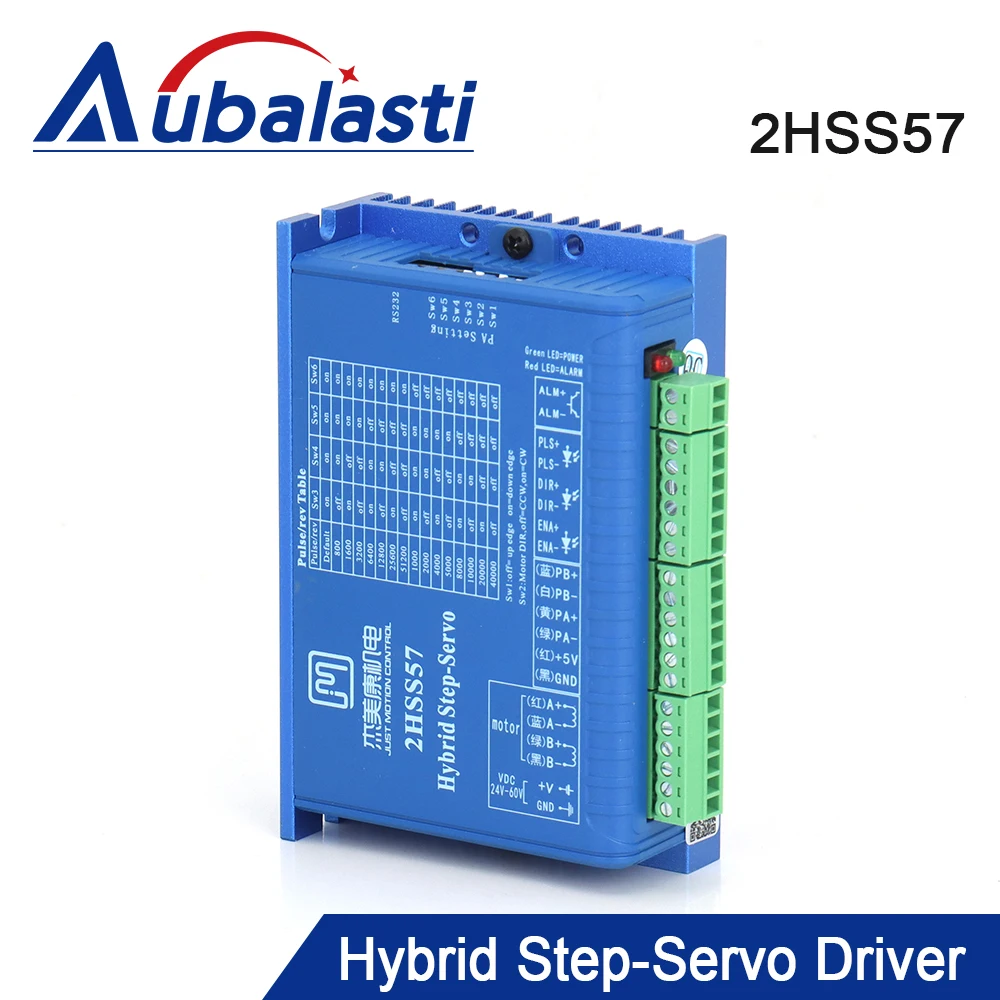 Aubalasti JMC 2Phase 24-60VDC 1.0-4.2A Hybrid Closed Loop Stepper Servo Driver 2HSS57 for NEMA23 Motor CNC Engraving Machine