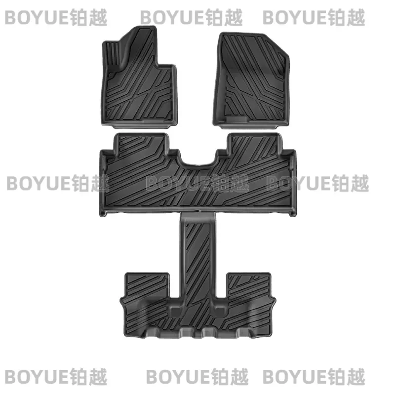 TPE Car Floor Mats for Santa Fe 2021-2025 All Weather Waterproof Trunk Liner Interior Accessories Auto Foot Pads