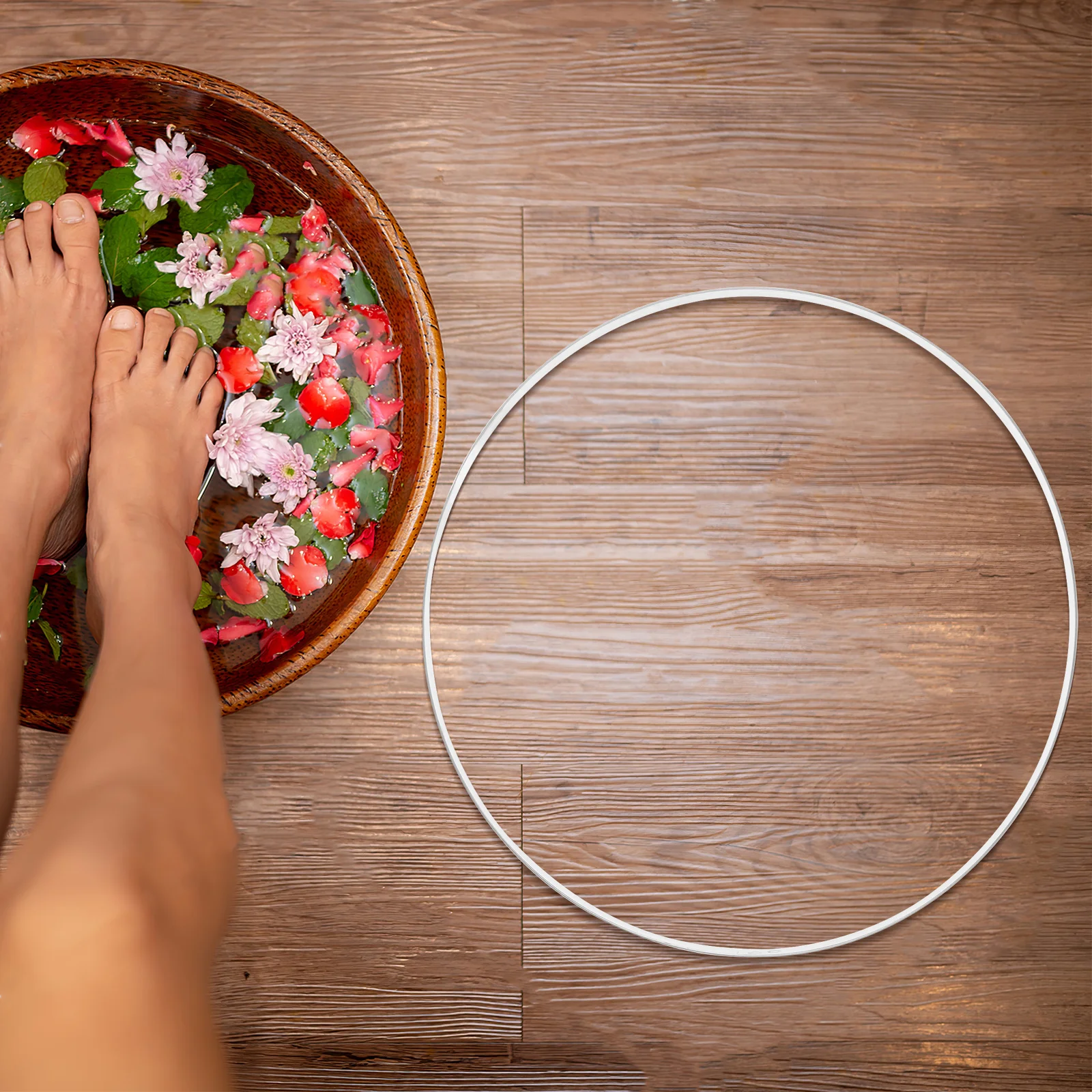 

Metal Foot Bath Bucket Hoop Retainer Ring for Secure Tightening and Stability Flat Mouth Design Fits Most Tubs Ideal Home Spa