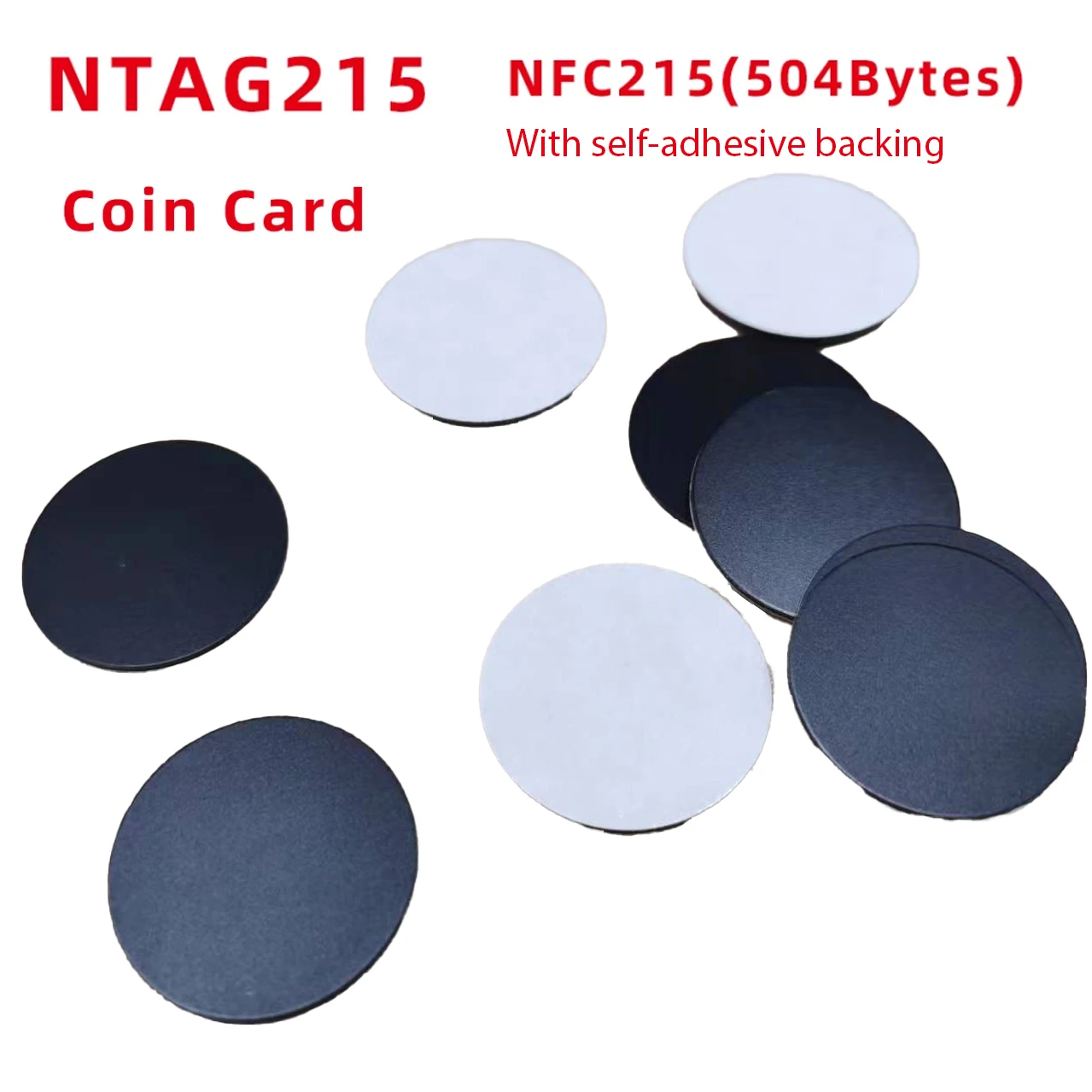 RFID Card 25MM NFC Coin Card 13.56MHz Black NFC Ntag215 Smart Tags Dedicated for NFC Personal Automation Self-adhesive Tags