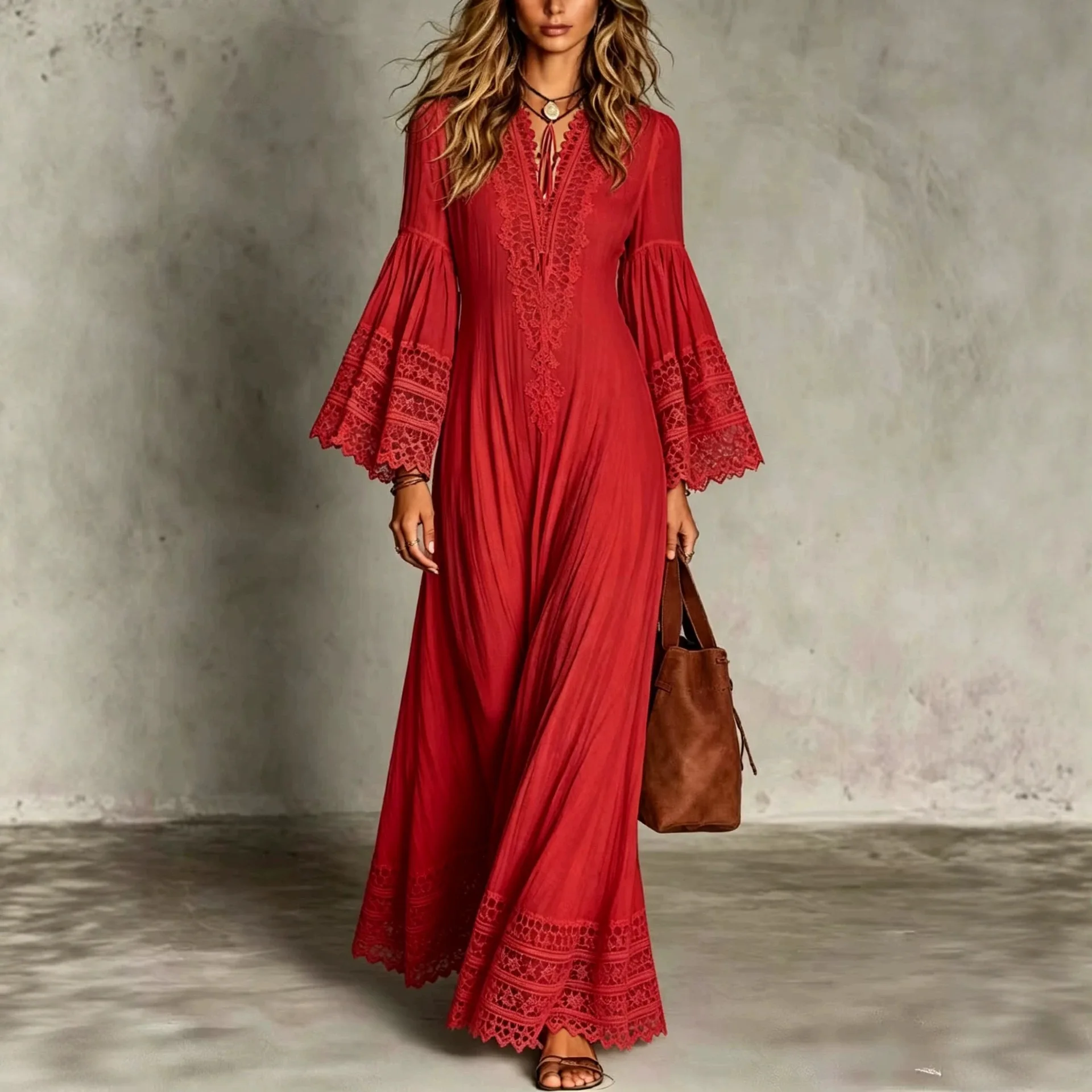 Abito lungo elegante in pizzo  - Boho Summer Beach Maxi Dress recensione e prezzo
