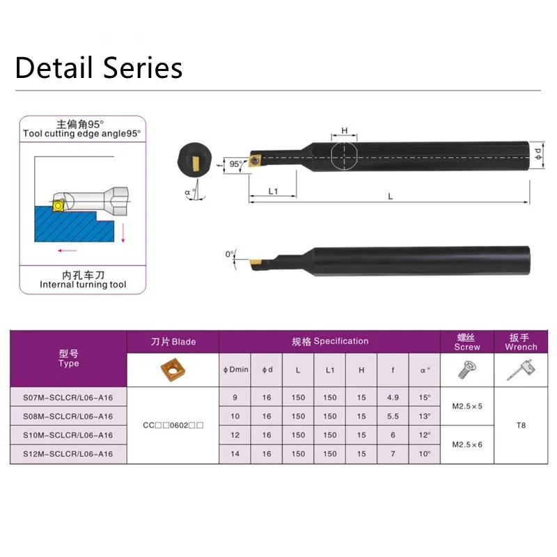 SCLCR/L S07M S08M S10M S12M-A16 금속 선반 절삭 공구 선반 기계 CNC 터닝 공구 외부 터닝 공구