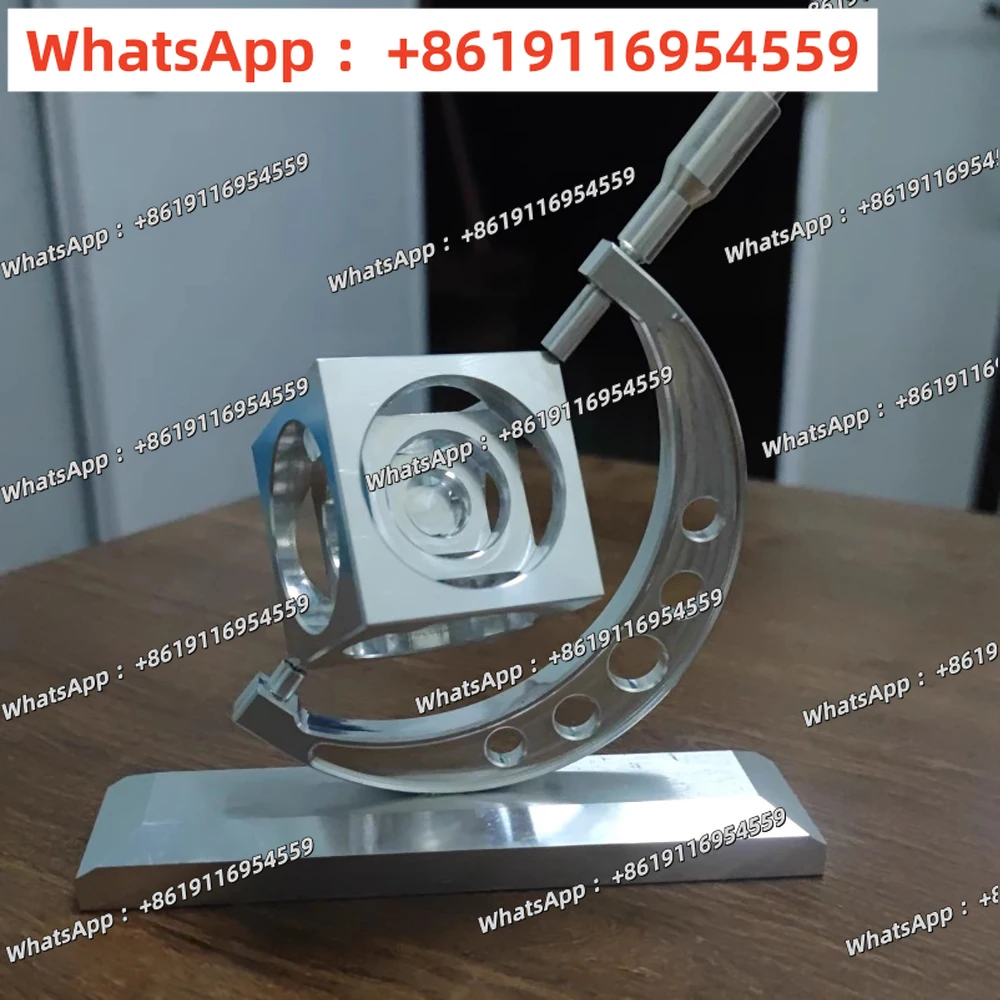 High-Precision Micrometer Desk Ornament Machined Aluminum Alloy Rotating Decor Silver/Gold Optional