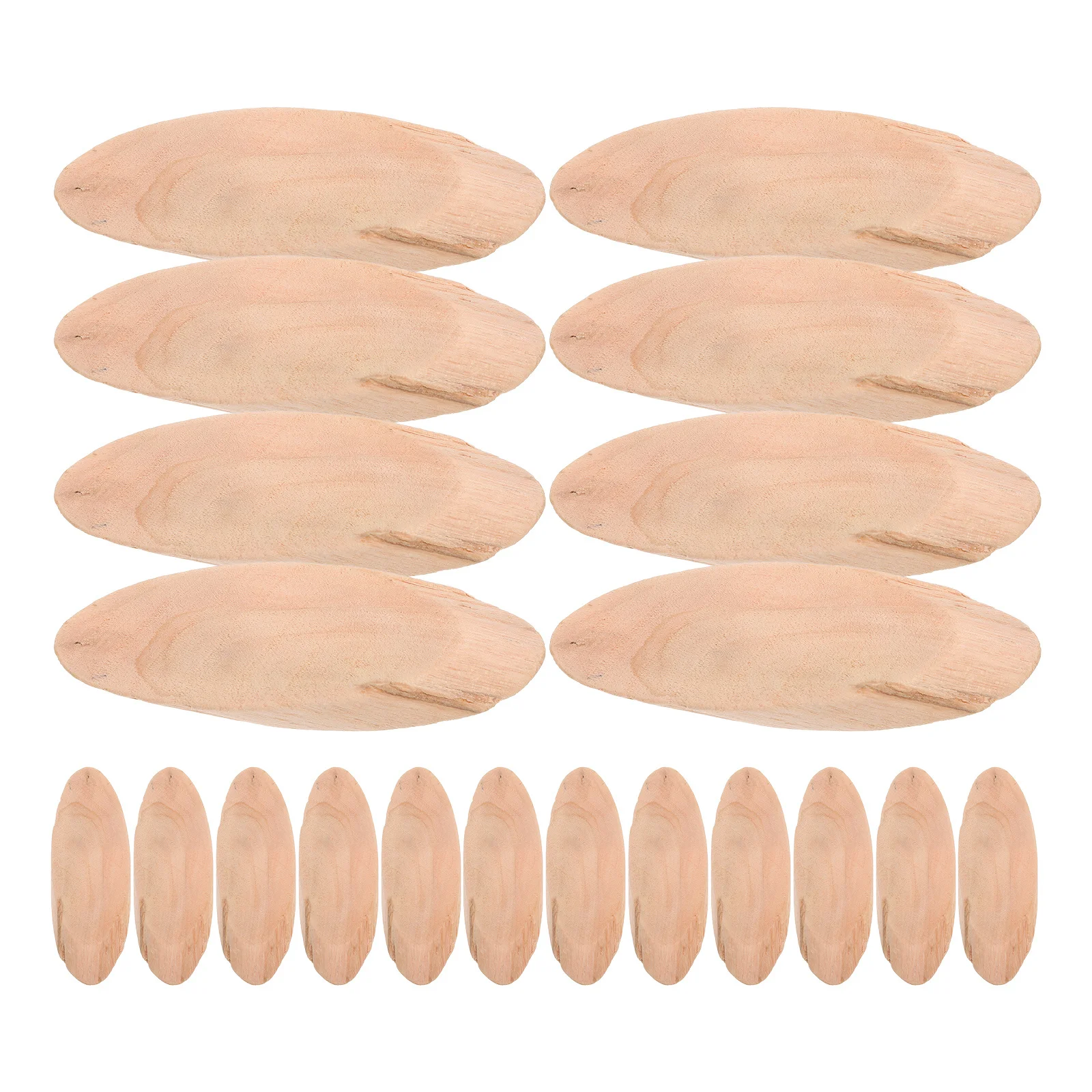 

20pcs Natural Wood Slices 7-8Cm Driftwood Pieces For Aquarium Decor Diy Craft Rustic Wooden Cutout Oval Unfinished Beige Vase