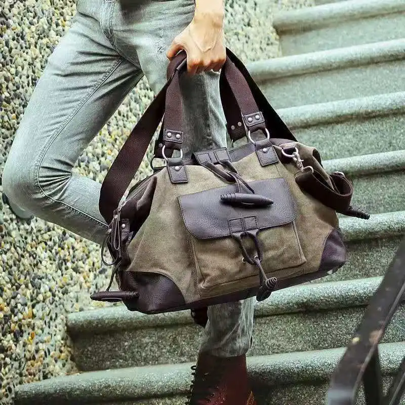 2026 High-quality men's single-shoulder handbag with large capacity fashionable and casual canvas crossbody bag travel bag