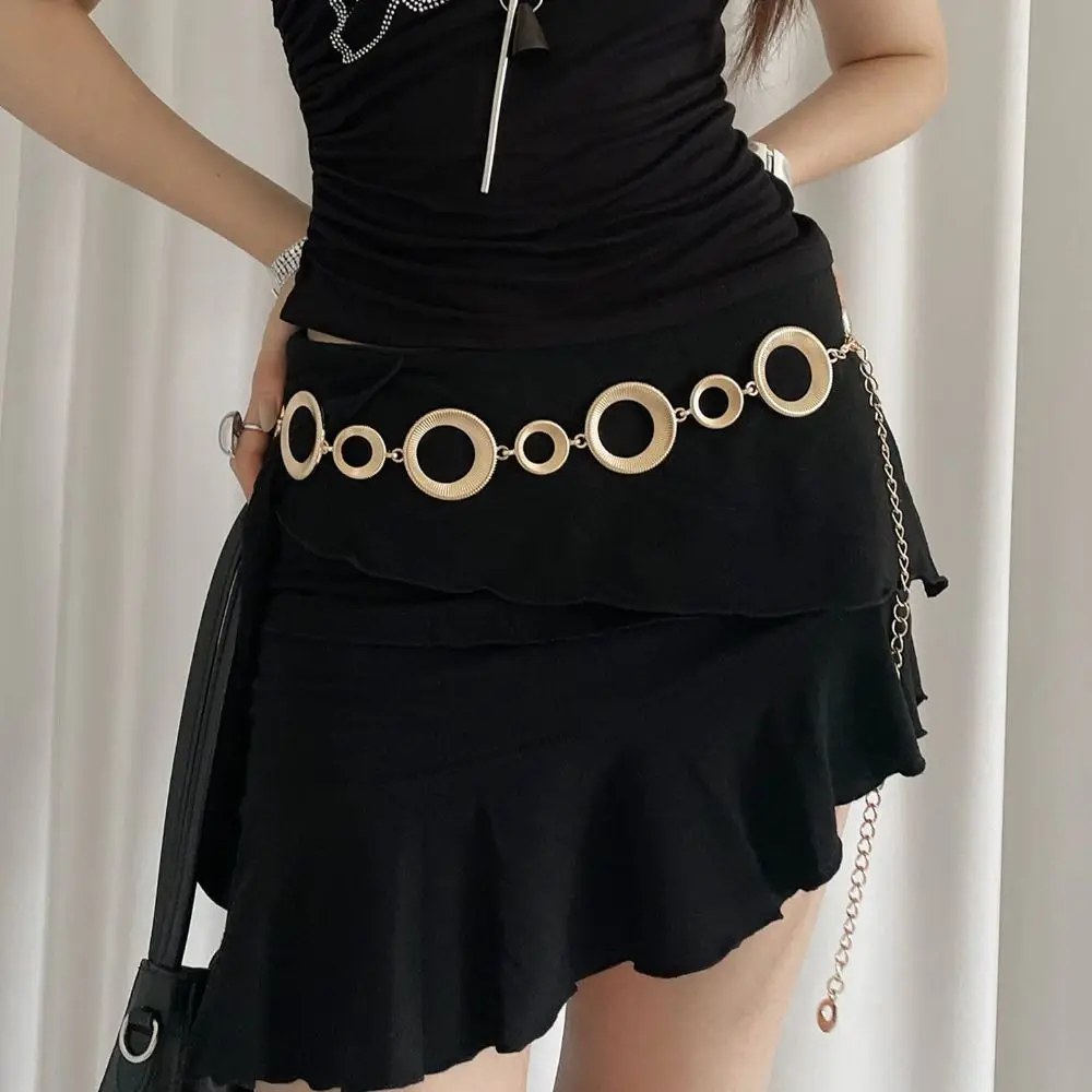 

Belly Chain Metal Circular Ring Waist Chain Gold Body Chain Bohemian Waist Chain Waistband Silver Dress Belt Chains Girl