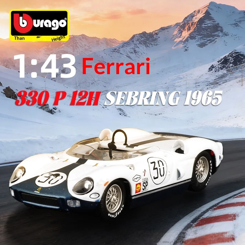 

1:43 Ferrari 330 P 12H Sebring 1965 Alloy Diecast Car Model Metal Vehicle Desktop Decoration Collectible Gift