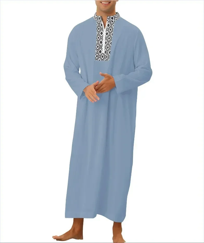 LIBIELIY Middle East Men's Clothing: Muslim Robes, Arabian And Turkish Muslim Abayas, Men's Loose Muslim Shirts With Pockets And