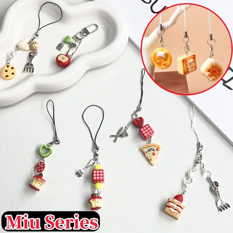 Mini Apple Core Food Toy Keychain Pendant Miu Series Bag Hanging Accessories Niche Ins Style Hanging Accessories Phone Chain