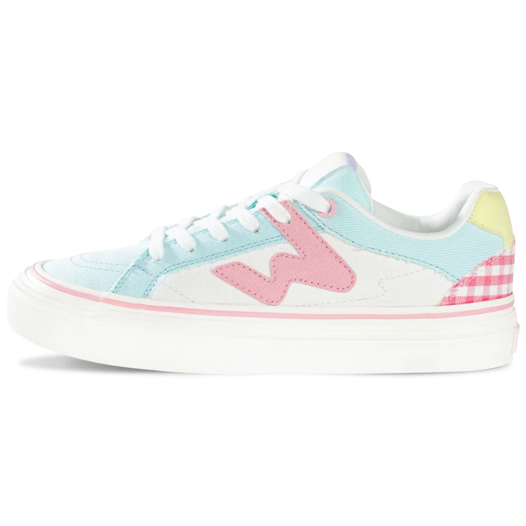 Ollieskate White Blue Pink Matching Canvas Stitching Fashion Casual shoes for Women Skateboard Shoes sneakers Ollie81004