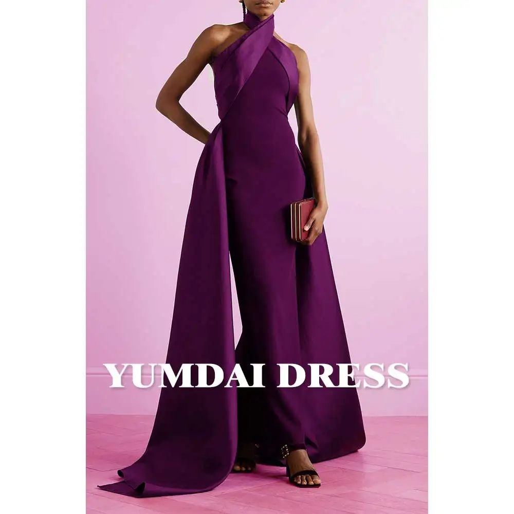 YUMDAI Gorgeous Dubai Purple Strappy Dress Wedding Ball Dress 2024 Saudi Arabian Cape Black Formal Sleeveless Party Dress