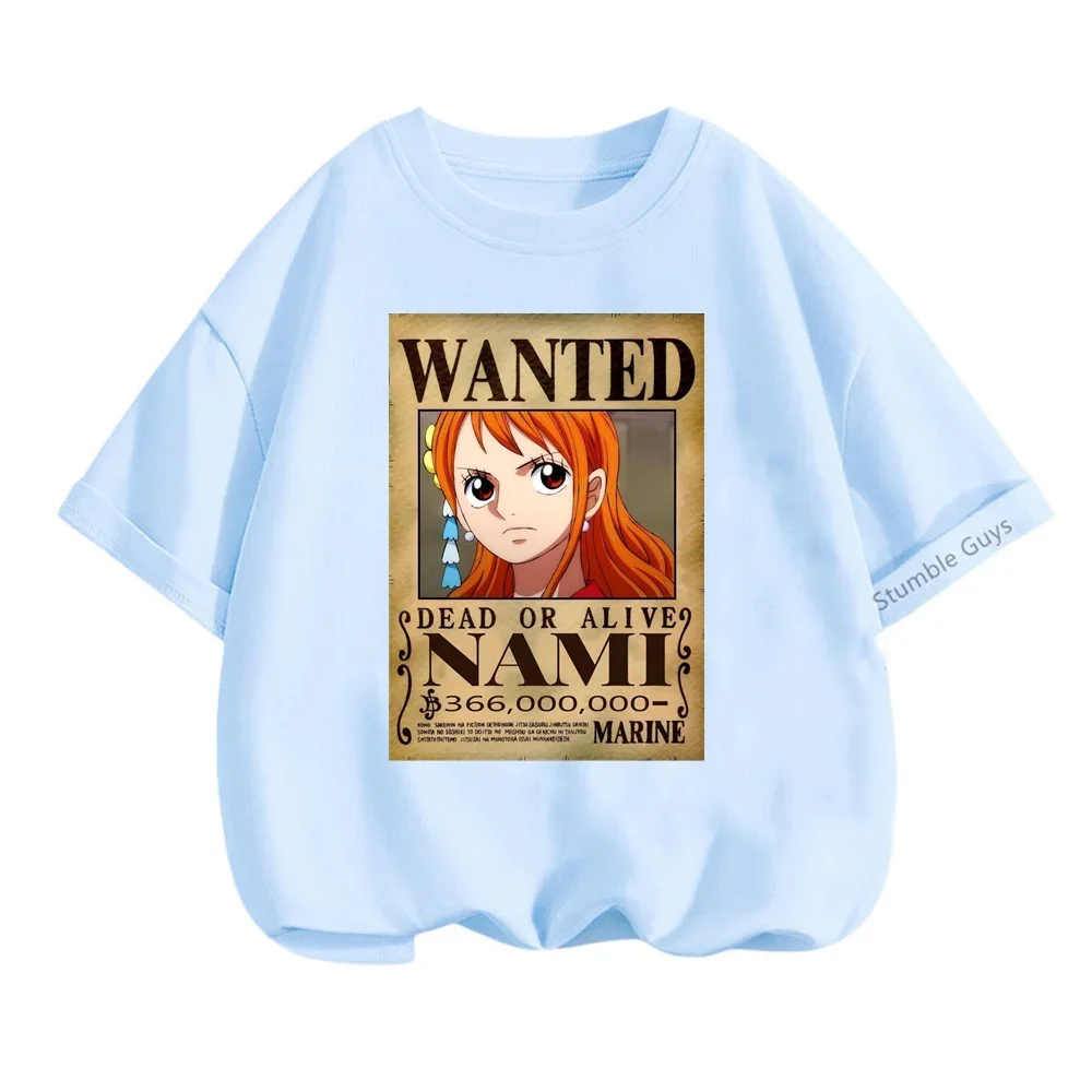 Fashion Boys Clothes Girls Cartoon Tops Anime One Pieces Tshirt Kids Nami T-Shirt Children Tees Summer Teen Clothes