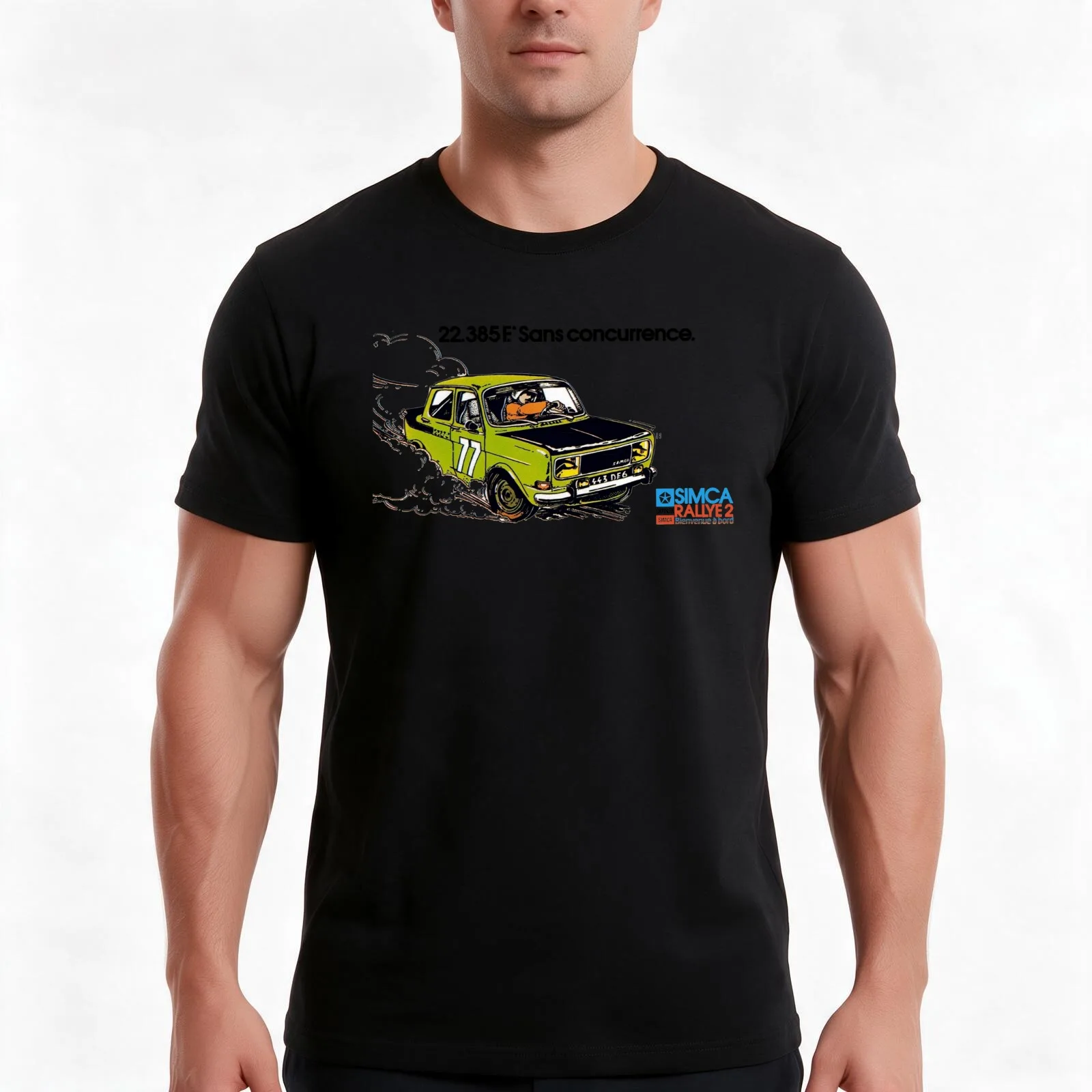 SIMCA RALLYE 2 T-Shirt, Summer Casual Cotton Tee, Oversized Streetwear Tops, Vintage Graphic Print, Loose Fit Short Sleeve