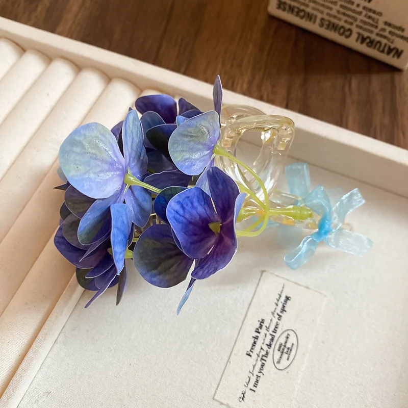 New Gradient Bow Orchid Flower Petal Large Acrylic Hair Claw Clips Women Fairycore Shark Clip Sweet Light Luxury Accessories Y