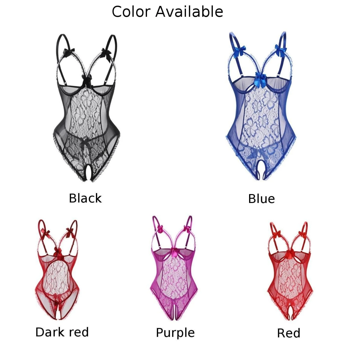 المرأة مثير الملابس الداخلية الحمالات الدانتيل إغراء جوفاء مثير سليم بذلة مفتوحة المنشعب Bodycon تنفس الملابس الداخلية #4