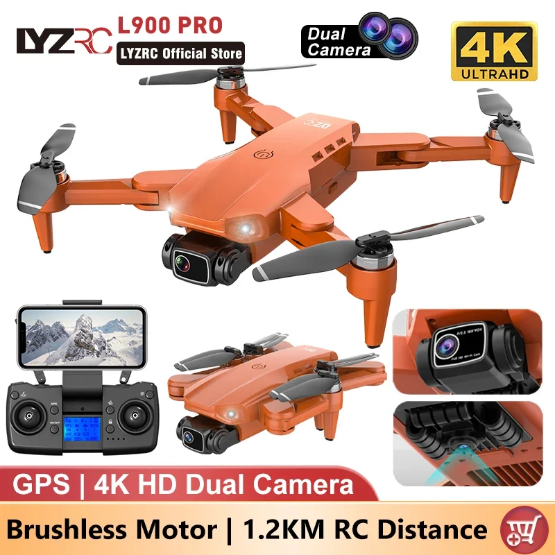 LYZRC L900 PRO GPS Drone 4K Profesional HD Dual Camera 5G WIFI Aerial Photography Aircraft Brushless Foldable Quadcopter RC Dron