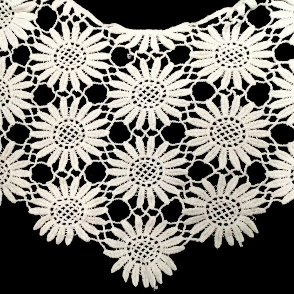 Creative False Crochet Collar Boho Chic Tulle Lace Lace Shawl Poncho Detachable Embroidered Trim Hollow Out Vest