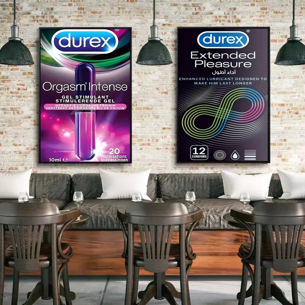 Sexy Condom Brand D-Durexes Poster Good Quality Prints And Posters Vintage Room Bar Cafe Decor Home Decor