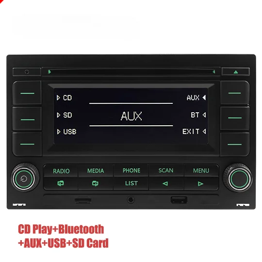 

Latest 2024 model CD Player Green Light USB Bluetooth Car Radio Golf