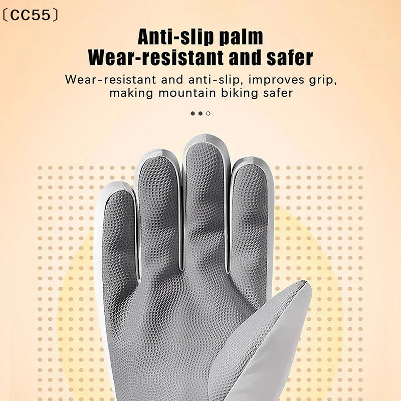 [CC55」 قفازات ركوب الدراجات الشتوية غير قابلة للانزلاق تعمل باللمس قفازات التزلج على الجليد اكسسوارات جيب مقاوم للماء قفازات دافئة للرجال والنساء #4
