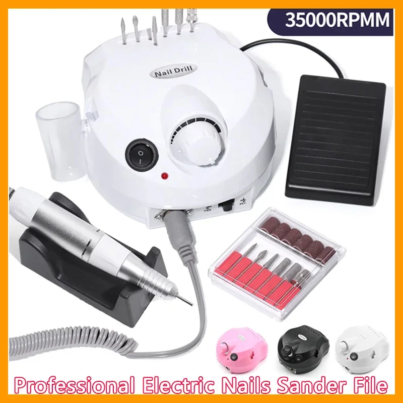 

35000RPM Electric Nail Drill Machine Cutter Set Nail Gel Polisher Nail Tools Salon Equipment Strong Polishing Tool Nail File Kit