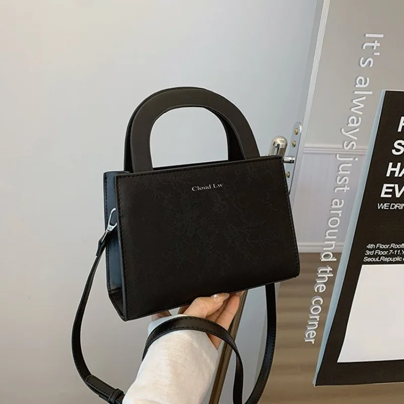 Elegant Business Diaper Bag Solid Color Square Satchel Trendy Paris Style Crossbody For Shopping
