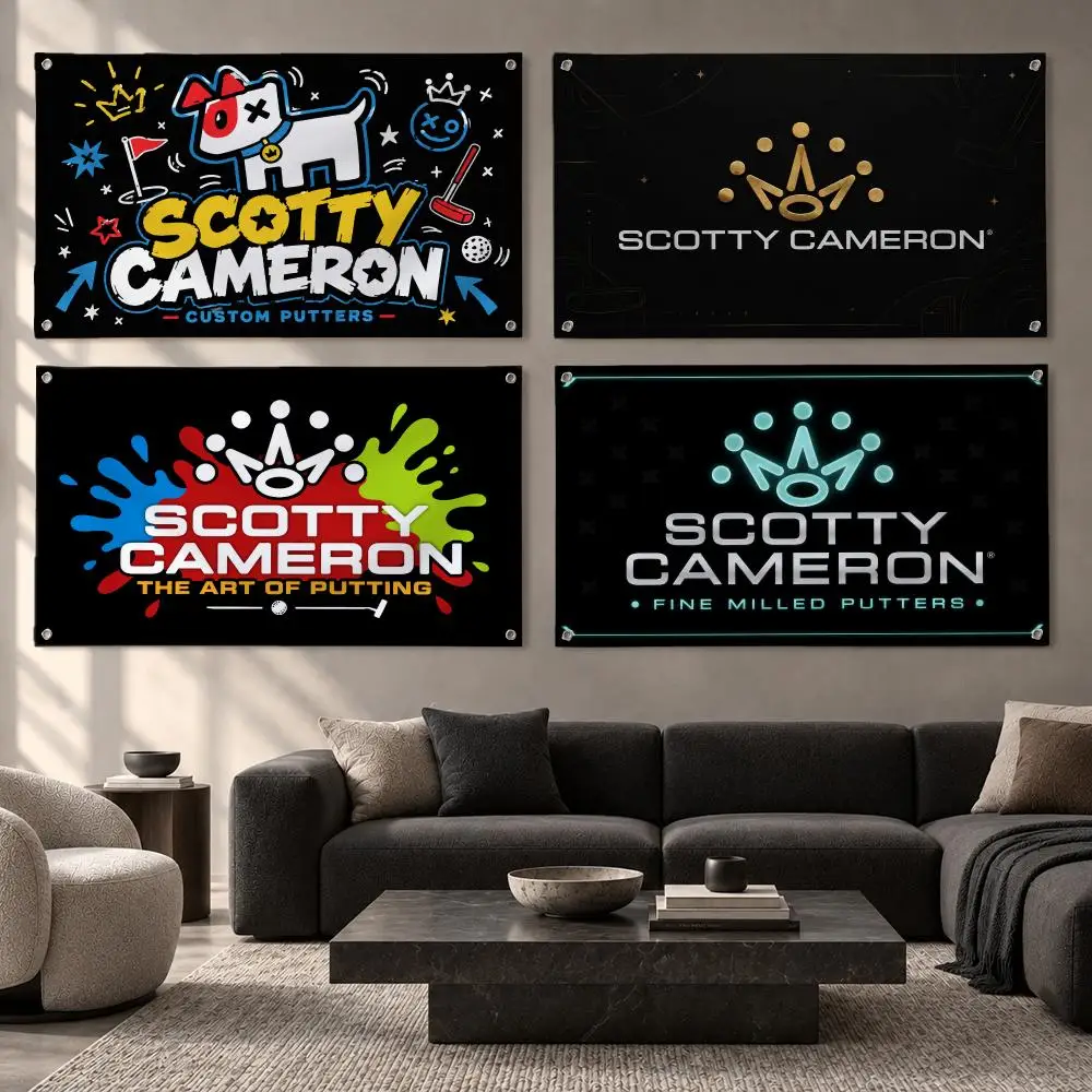 Brand Scotty Cameron Flags Fabric Pennant Banner, Apt Wall Decor, Living Corner, Bedroom, Studio, E-sports Room