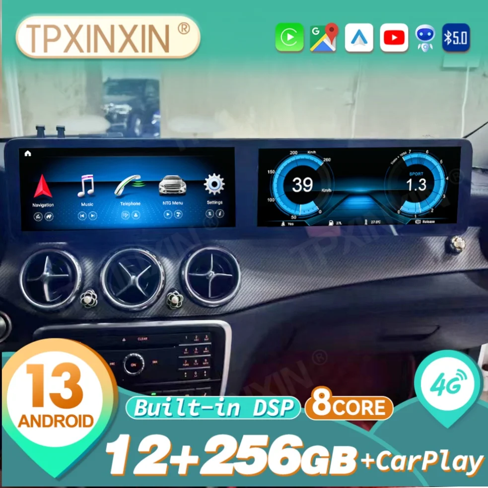 For Mercedes Benz GLC C Class 2015~2024 Dual Screen Android Car Radio Automotive Multimedia Stereo Player GPS Navigat Head Unit