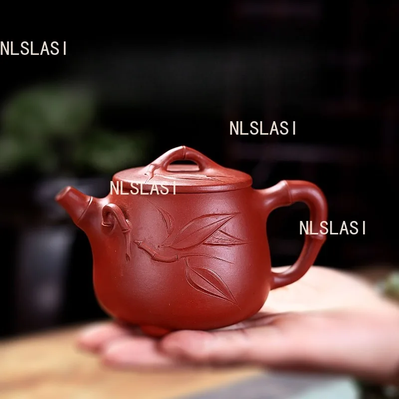 250ml Yixing Bamboo Knot Purple Clay Teapot High Stone Ladle Teapot Home Kung Fu Tea Set Pu Erh Tea Pot Large Capacity