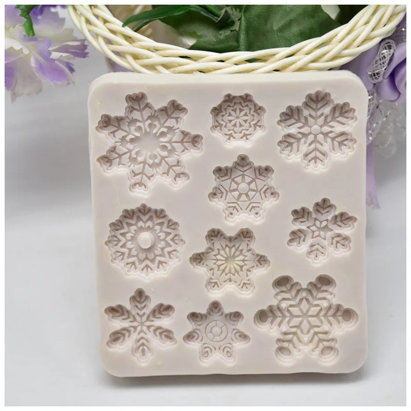 

3D Christmas Series Various Snowflake Lace Cake Silicone Mold Fondant Chocolate Cake Decoration Kitchen Baking Plaster Tools