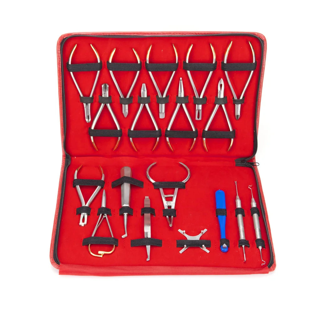 

18Pcs/Set Dental Orthodontic Pliers Set With TC Dentist Tools kit instruments Forceps Distal End Cutter Dentistry Products
