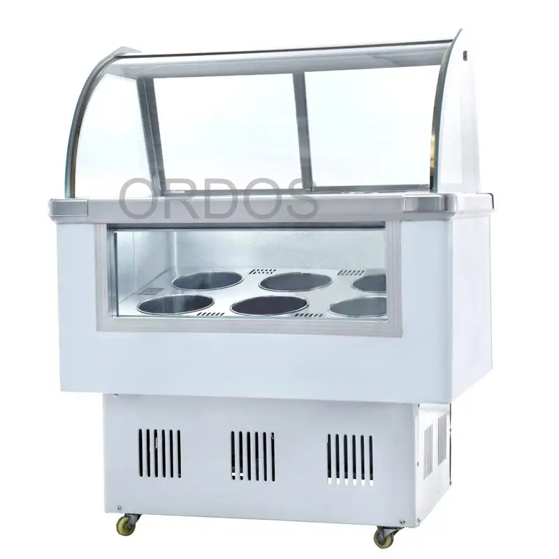 Factory direct selling  air cooling 12 trays round barrel gelato ice cream display showcase freezer