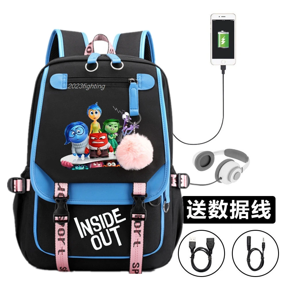 

Printe inside out Backpacks Patchwork Teens Capacity Women Men Cartoon School Bags Laptop Travel Orthopedic Mochilas