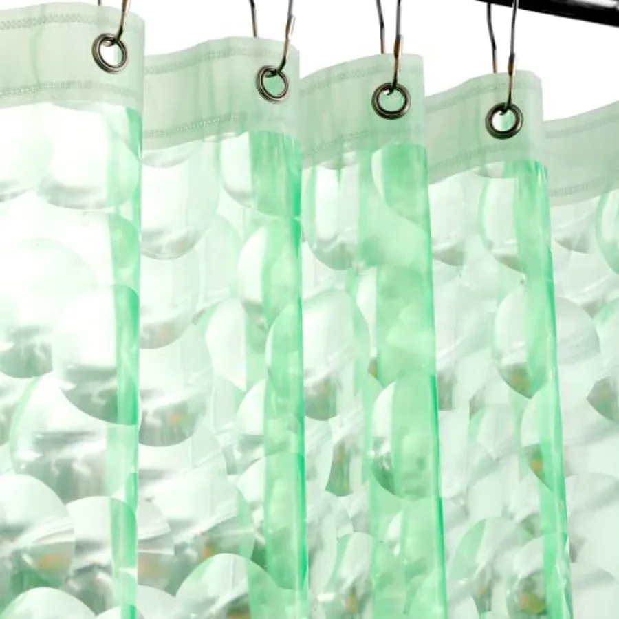 

Ga-Geetopia EVA 3D Green Pearl Water Cube Plastic Shower Curtain Liner - Premium Lightweight 72" x 72" Bathroom Shower Showroom