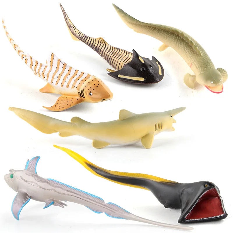 Fun Underwater World Simulation Sword-nosed Sharks Silver Shark Animals Marine Life Models Children Cognitive Toys Set Ornaments