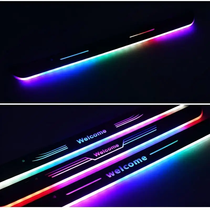 4PCS For car  Wireless LED Welcome Pedal Threshold Light passage Atmosphere lamp Adjustable color changing mode