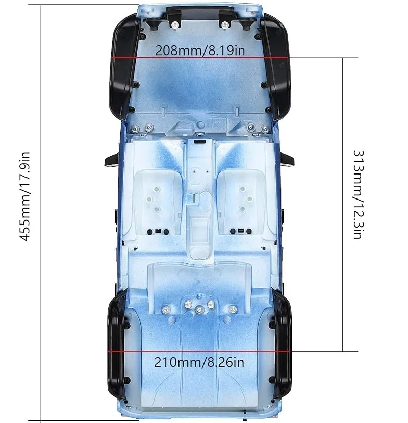 TBSCRC Unassembled 12.3inch 313mm Wheelbase Body Car Shell for 1/10 RC Crawler Axial SCX10 & SCX10 II 90046 90047 Jeep Wrangler