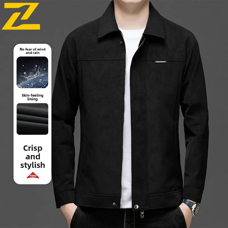 سترة عمل من الصوف السويدي للرجال معطف كاجوال ذو طية صدر السترة مع نسيج ممتاز لكبار السادة ملابس المكتب اليومي #2