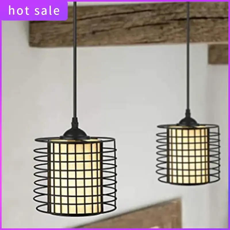 

1 PCS Vintage Adjustable Pendant Light Metal Suspended Pendant Light Vintage Ceiling Light With Cage Shade,