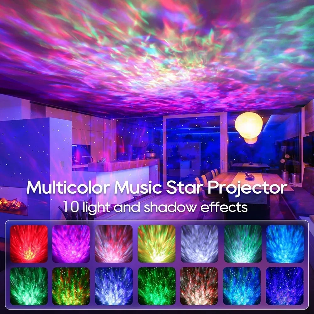 Xiaomi LED Starry Galaxy Projector Night Light Bluetooth Music Player Star NightLight Colorful Projector Night Lamp Child Gift